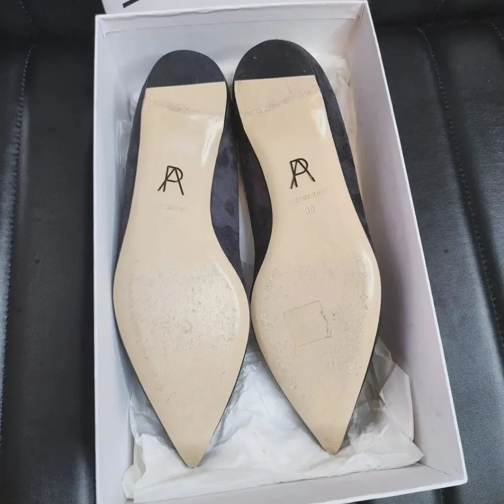 Paul Andrew Zoya Suede Flats in Gravel - Size 9 - Box, Dust Bag, Care Card - Picture 5 of 6